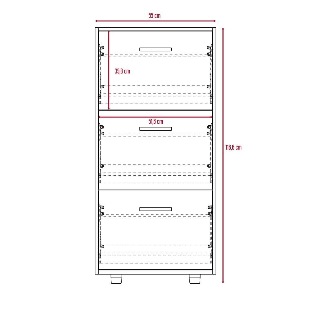 Zapatero Campora Coñac 55 cm Con Tres Puertas - Closets | Bylmo