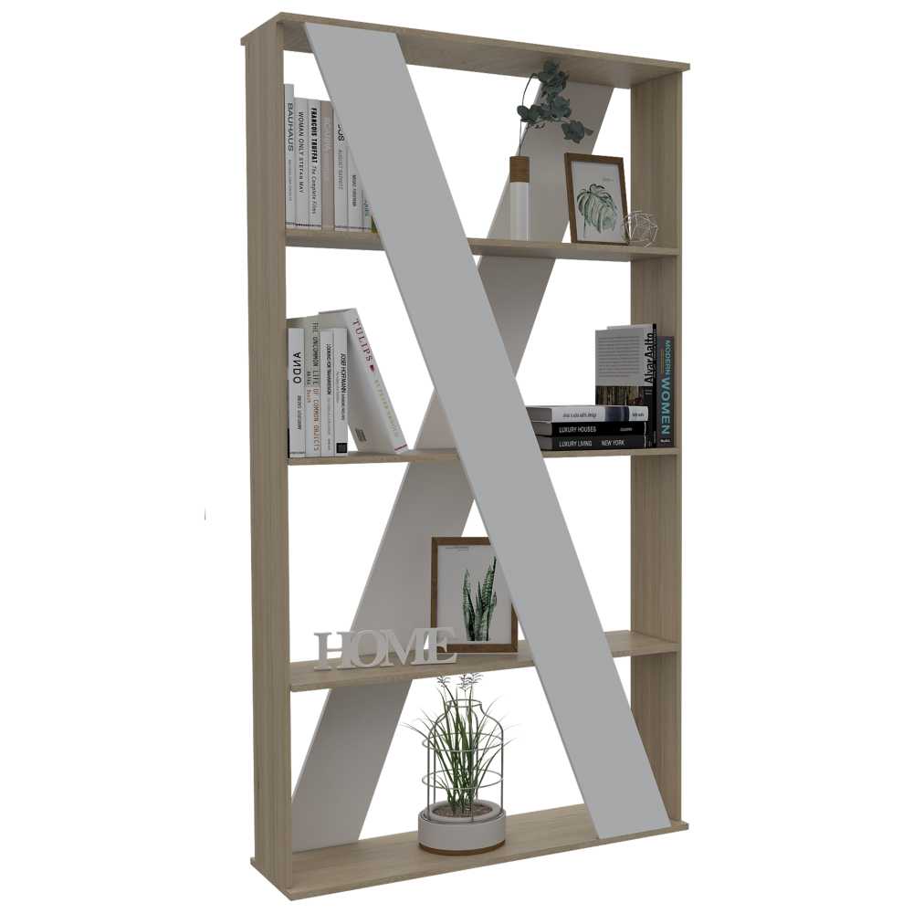 Divisor de Espacios Beijing Rovere 100x186.3cm con Cuatro Compartimientos - Bibliotecas | Bylmo