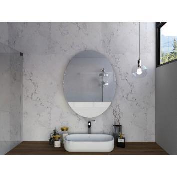 Espejo de Baño Ferrara Plateado 61.8x80cm Ovalado con Biselado - Espejos de Baño | Bylmo