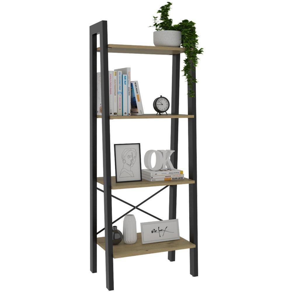 Biblioteca escalera Ferrato Duna 138.1x52.5cm con Cuatro Compartimientos - Bibliotecas | Bylmo