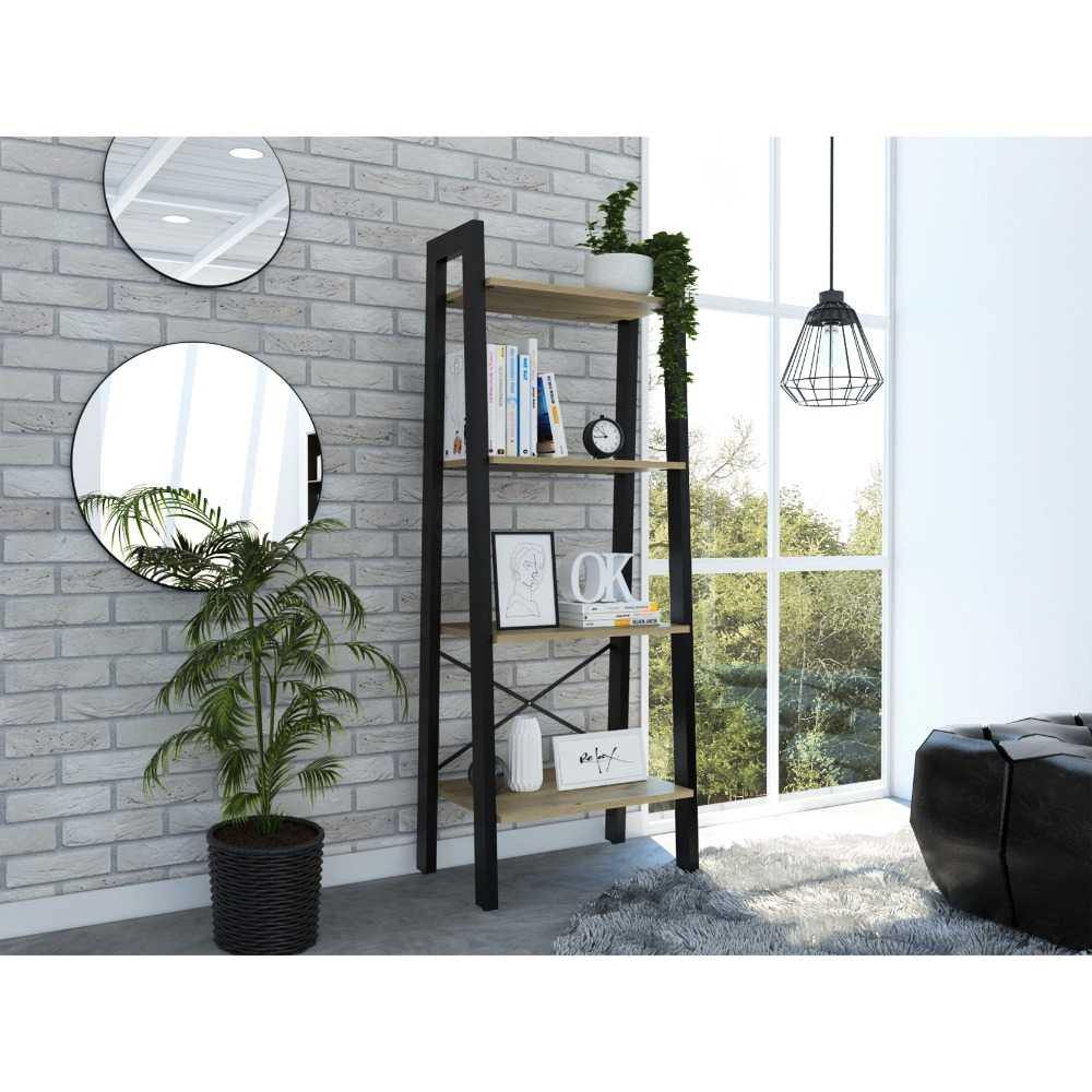 Biblioteca escalera Ferrato Duna 138.1x52.5cm con Cuatro Compartimientos - Bibliotecas | Bylmo