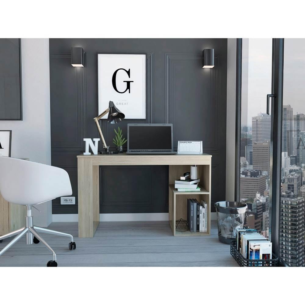 Escritorio Astana Rovere 120x73.5cm sin Cajones y con Organizador de Libros - Escritorios y Archivadores | Bylmo