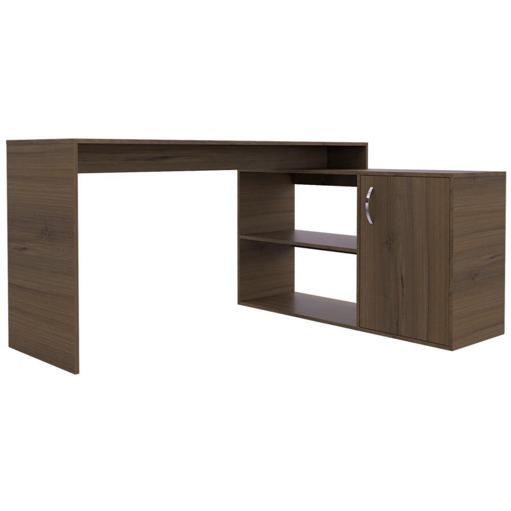 Escritorio en L Axis Cafe Expreso 151 cm con Puerta y Entrepaños - Escritorios y Archivadores | Bylmo