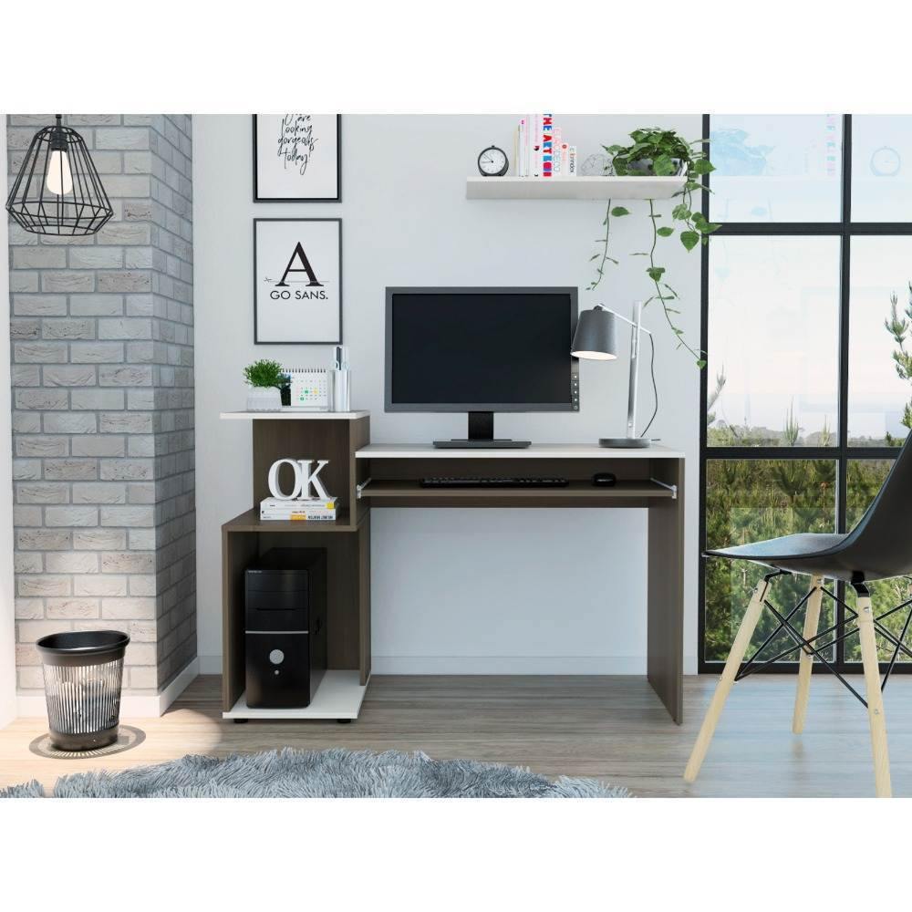 Escritorio Atlanter Olivo 120 cm con Entrepaños - Escritorios y Archivadores | Bylmo