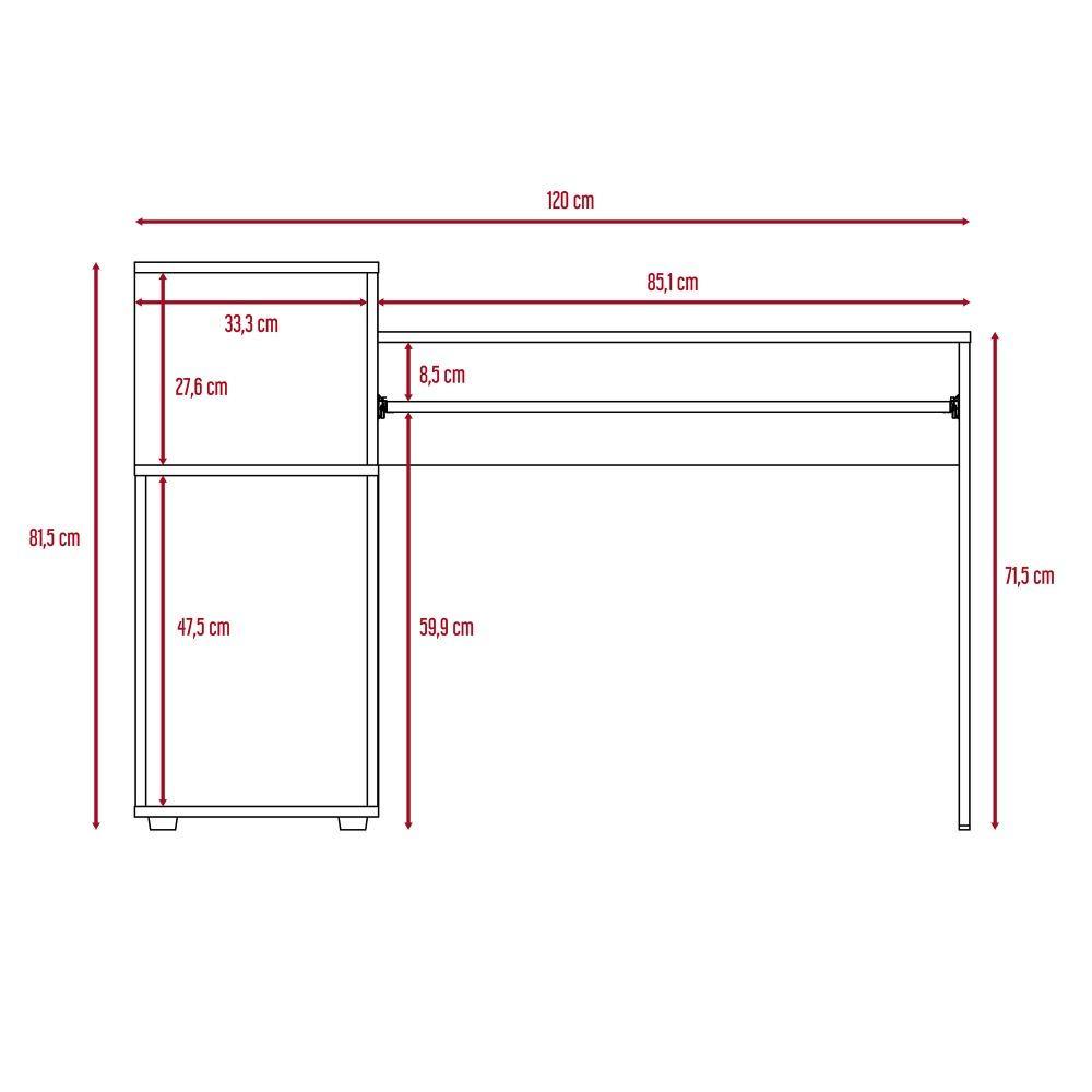 Escritorio Atlanter Olivo 120 cm con Entrepaños - Escritorios y Archivadores | Bylmo