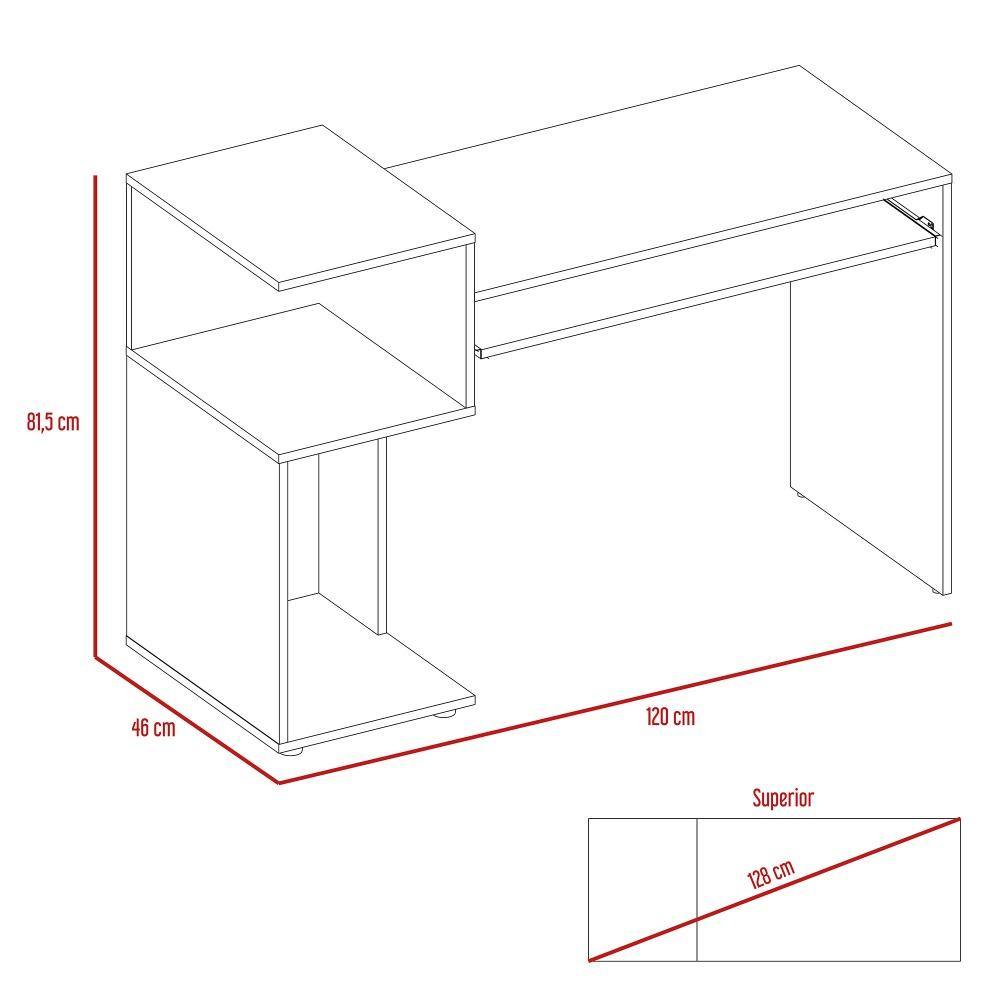 Escritorio Atlanter Olivo 120 cm con Entrepaños - Escritorios y Archivadores | Bylmo