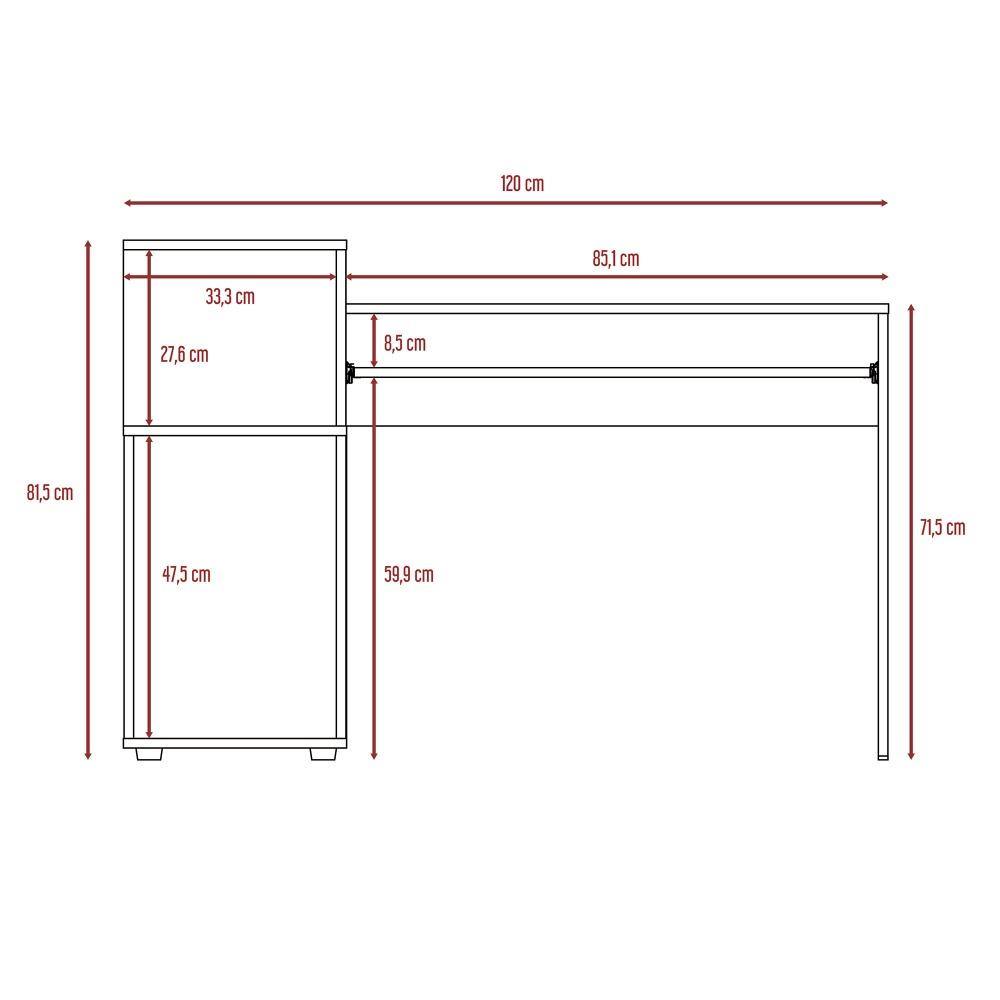 Escritorio Atlanter Wengue 120 cm con Entrepaños - Escritorios y Archivadores | Bylmo