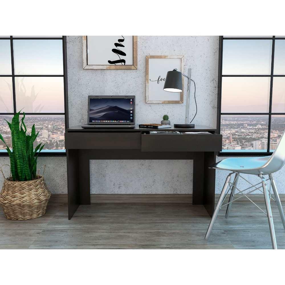 Escritorio Acre Wengue 120x75cm Con Dos Cajones - Escritorios y Archivadores | Bylmo
