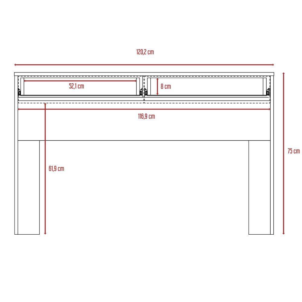Escritorio Acre Wengue 120x75cm Con Dos Cajones - Escritorios y Archivadores | Bylmo