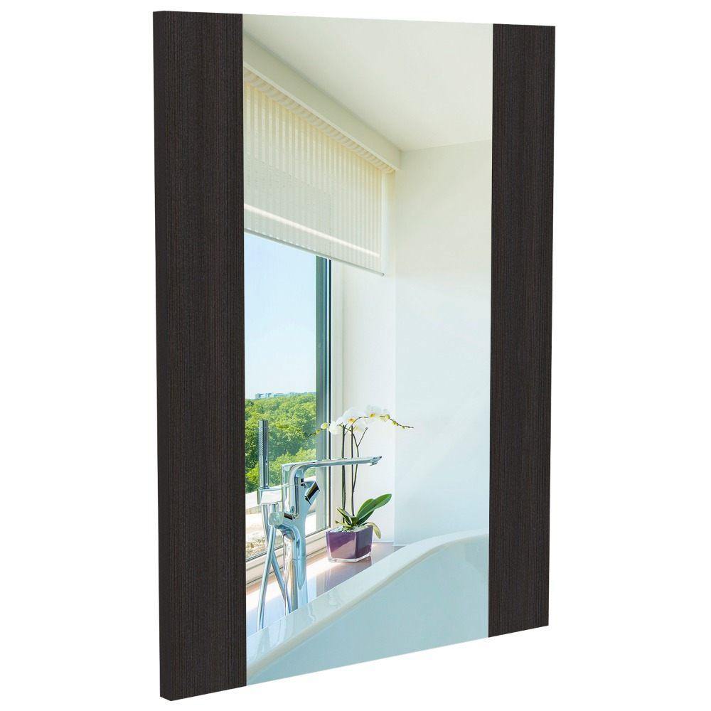 Espejo de Baño Madrid Wengue 45x60cm Rectangular y con Marco En Madera - Espejos de Baño | Bylmo