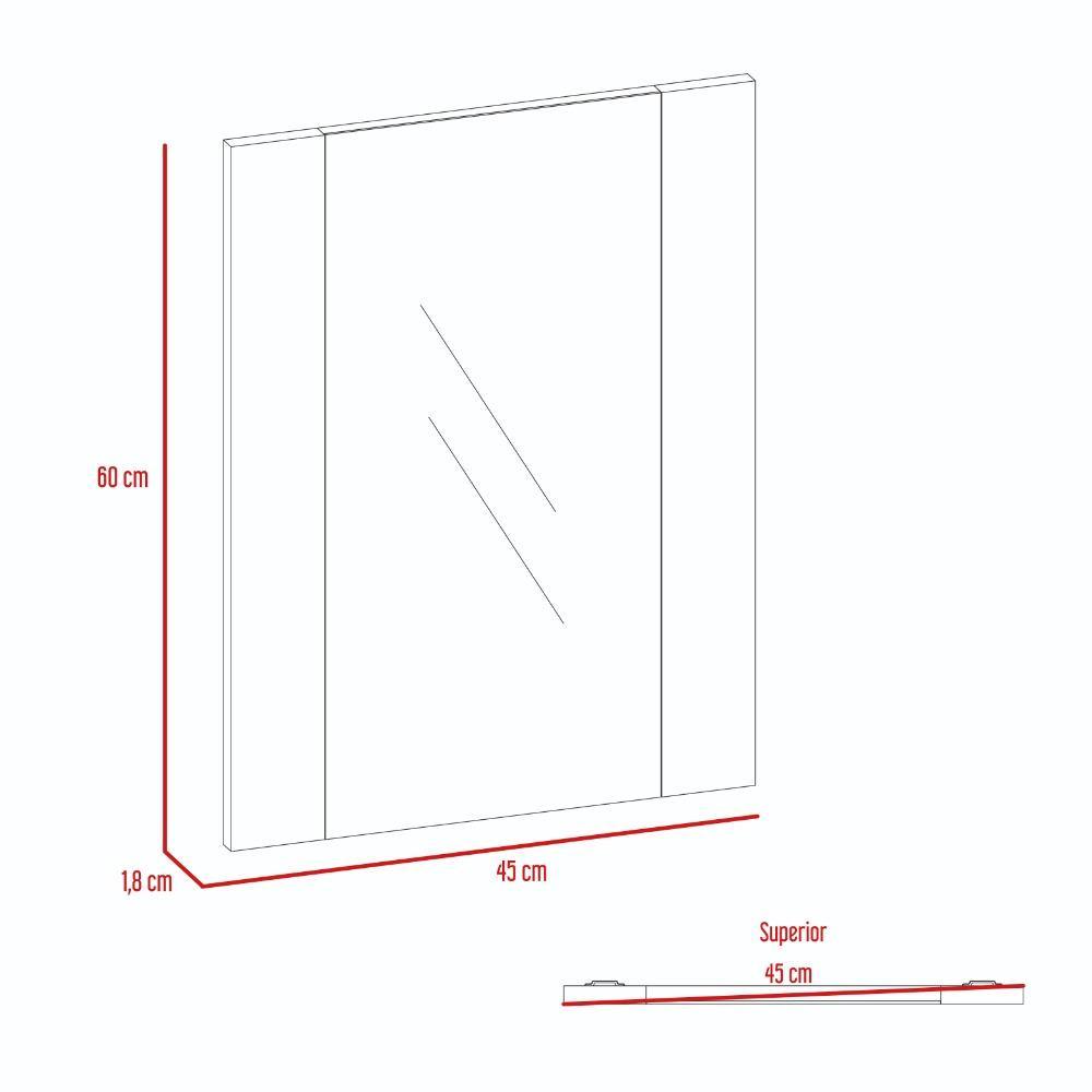 Espejo de Baño Madrid Wengue 45x60cm Rectangular y con Marco En Madera - Espejos de Baño | Bylmo