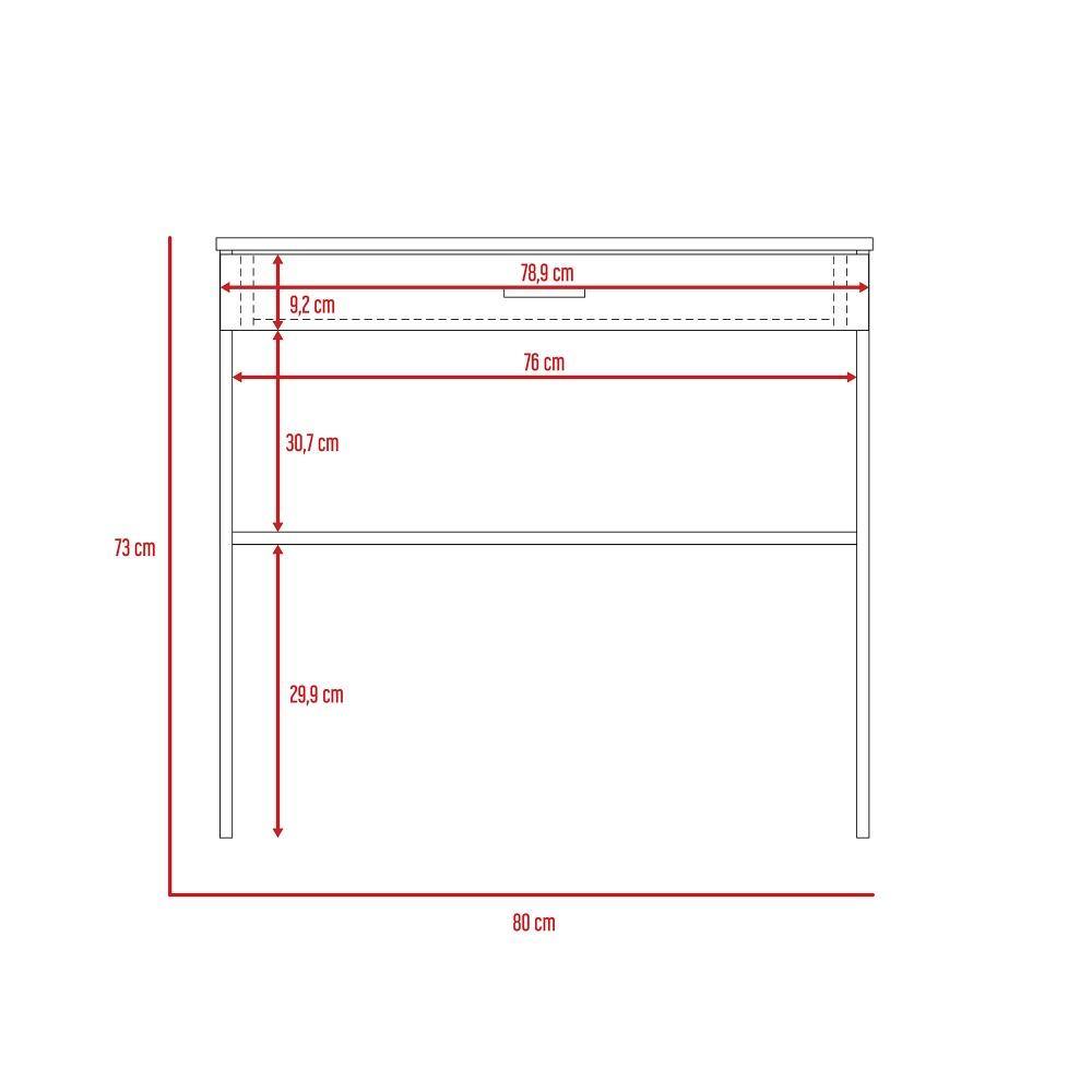 Escritorio 80C Wengue 80x73cm Con Un Cajón y con Organizador de Libros - Escritorios y Archivadores | Bylmo