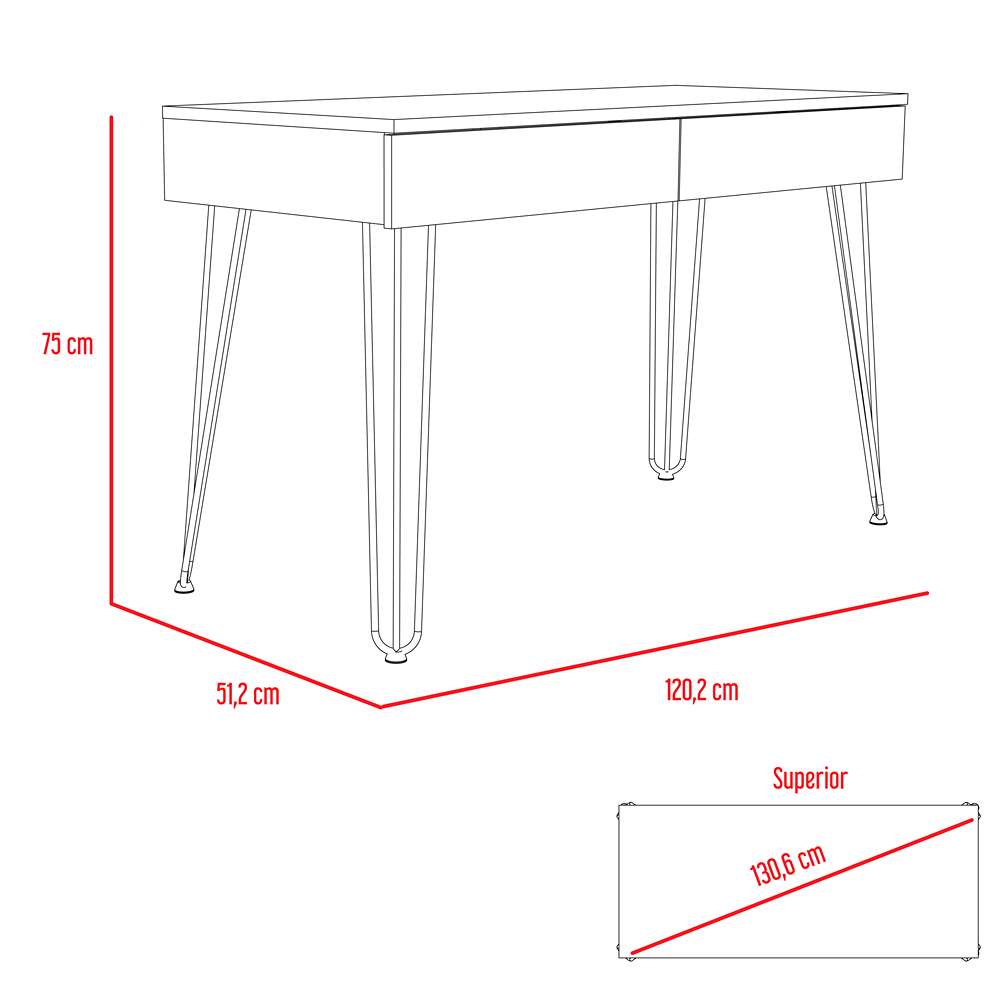 Escritorio Mumbai Blanco 120 cm con Cajones - Escritorios y Archivadores | Bylmo