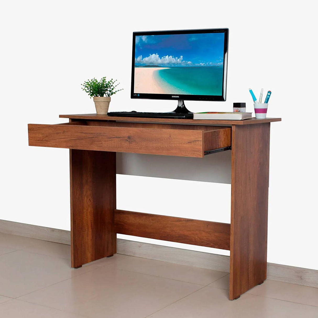 Escritorio Cien 76 Caramelo 100x76.9cm Con Un Cajón - Escritorios | Bylmo