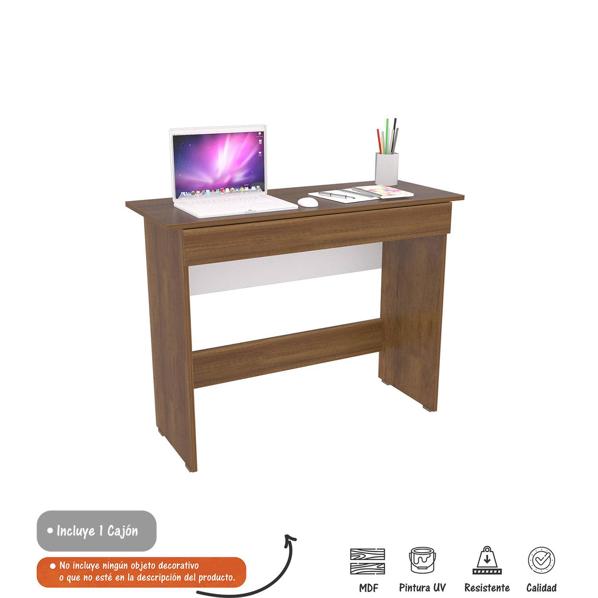 Escritorio Cien 76 Caramelo 100x76.9cm Con Un Cajón - Escritorios | Bylmo