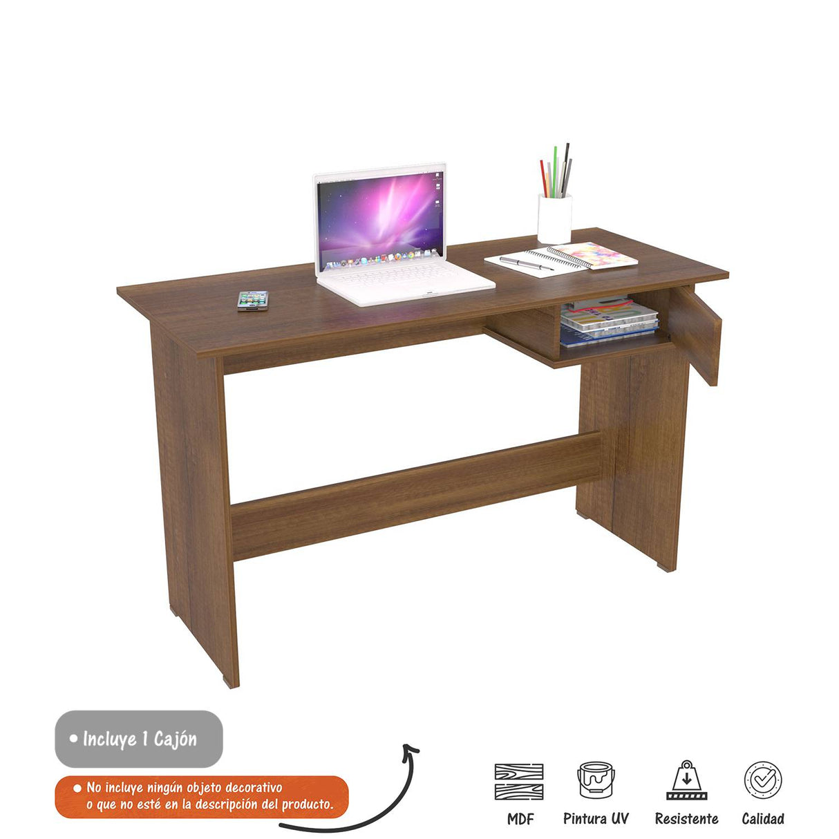 Escritorio Dilleto Caramelo 120x73.1cm Con Un Cajón - Escritorios | Bylmo