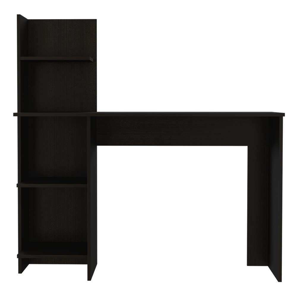 Escritorio Vilna Wengue 120x120.6cm sin Cajones y con Organizador de Libros - Escritorios y Archivadores | Bylmo