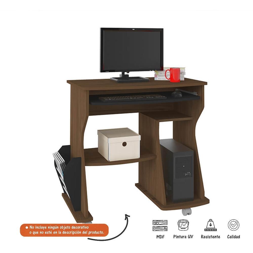 Escritorio Adelaide Almendra 88 cm con Revistero y Entrepaños - Escritorios y Archivadores | Bylmo