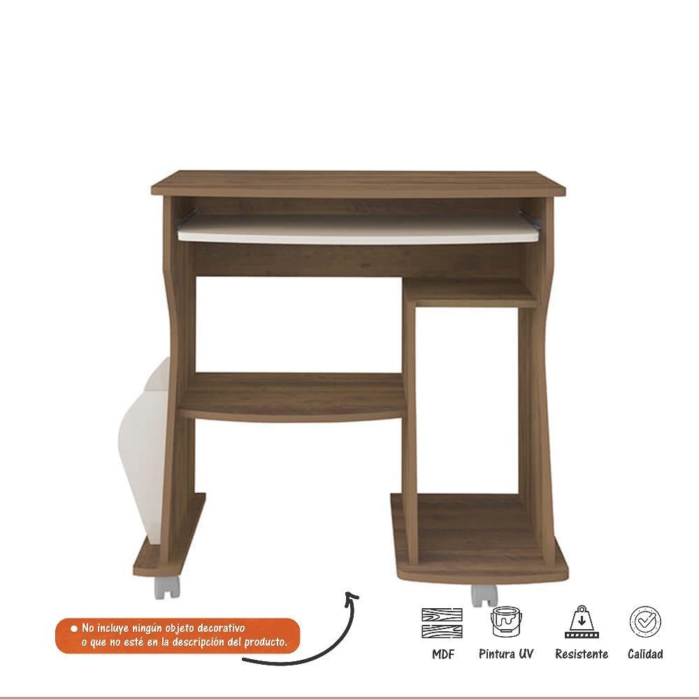 Escritorio Adelaide Pino 88 cm con Revistero y Entrepaños - Escritorios y Archivadores | Bylmo