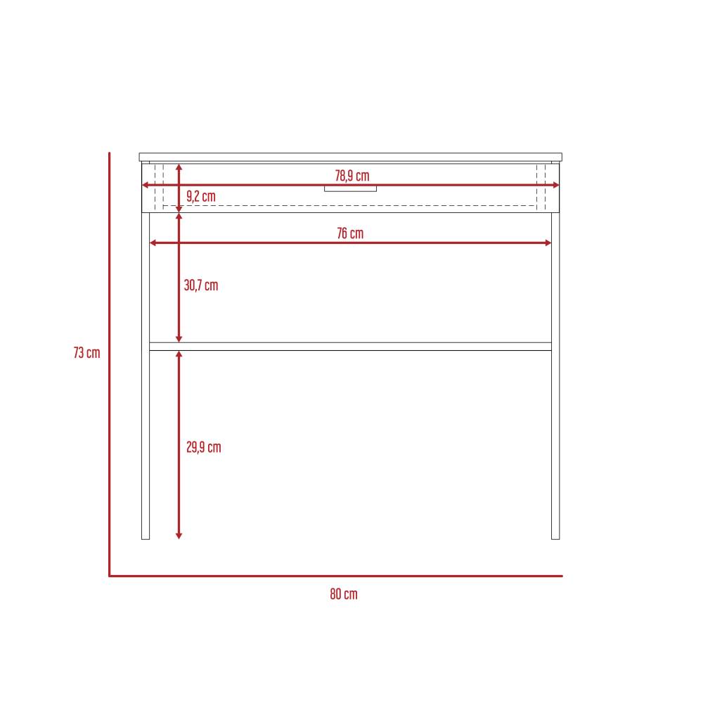 Escritorio Edificie Blanco 80 cm con Cajón y Entrepaño - Escritorios y Archivadores | Bylmo