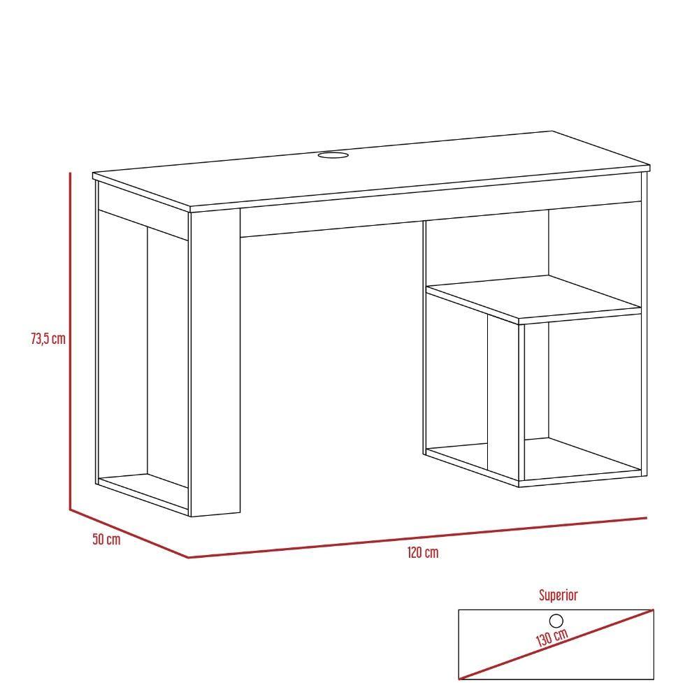 Escritorio Astana Rovere 120x73.5cm sin Cajones y con Organizador de Libros - Escritorios y Archivadores | Bylmo