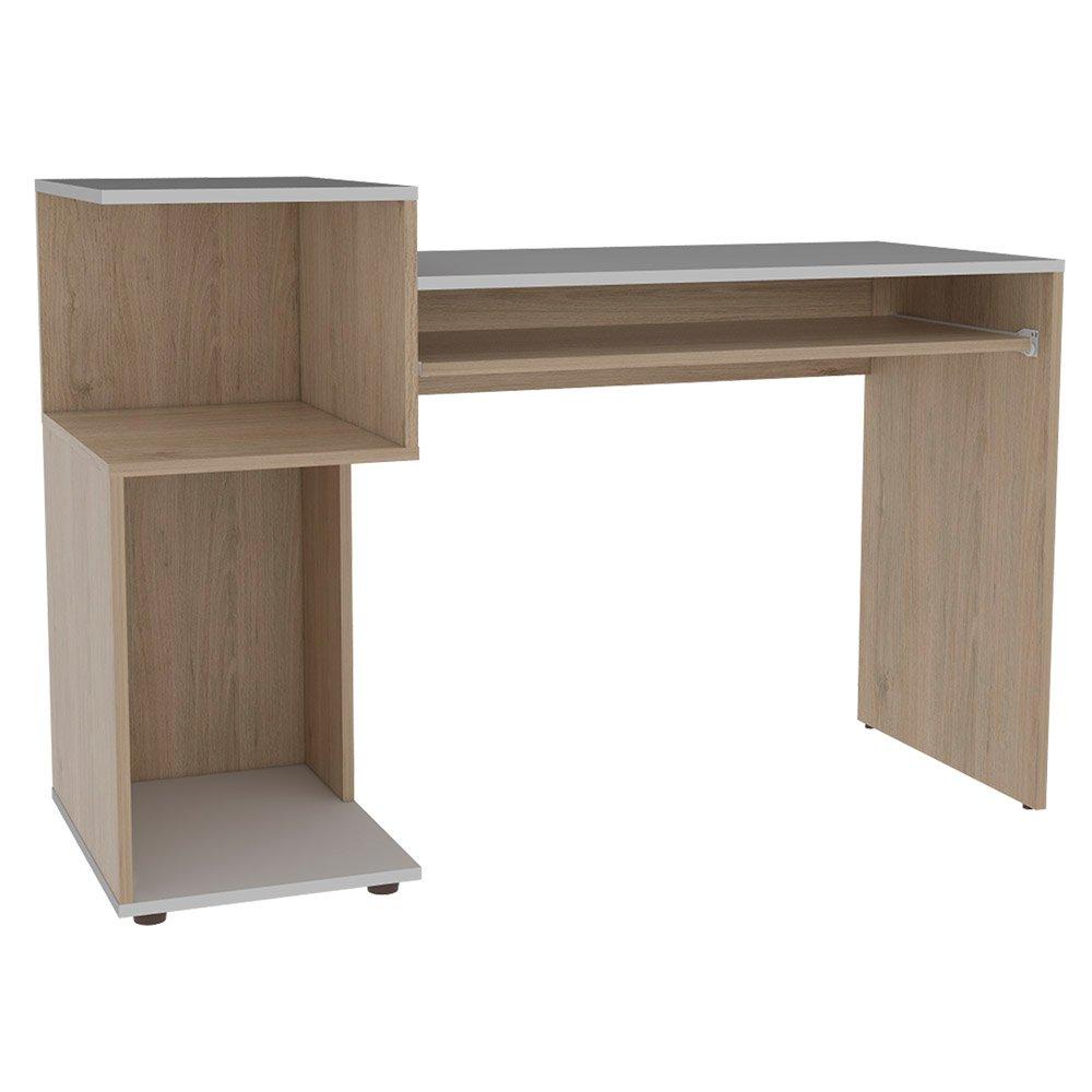 Escritorio Atlanter Rovere y Blanco 120x81.5cm sin Cajones y con Organizador de Libros - Escritorios y Archivadores | Bylmo
