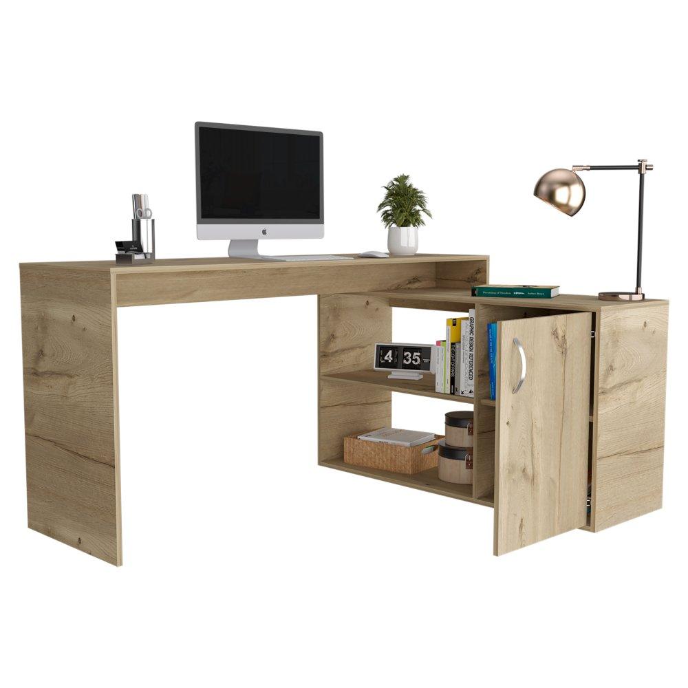 Escritorio en L Axis Duna 151.5x76.5cm sin Cajones y con Organizador de Libros - Escritorios y Archivadores | Bylmo