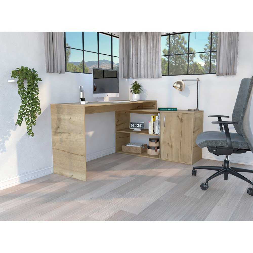 Escritorio en L Axis Duna 151.5x76.5cm sin Cajones y con Organizador de Libros - Escritorios y Archivadores | Bylmo