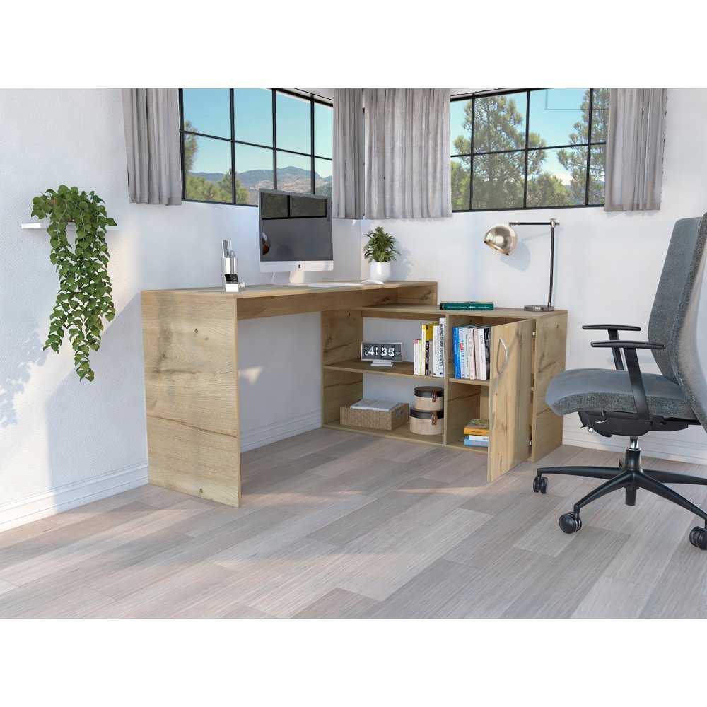 Escritorio en L Axis Duna 151.5x76.5cm sin Cajones y con Organizador de Libros - Escritorios y Archivadores | Bylmo