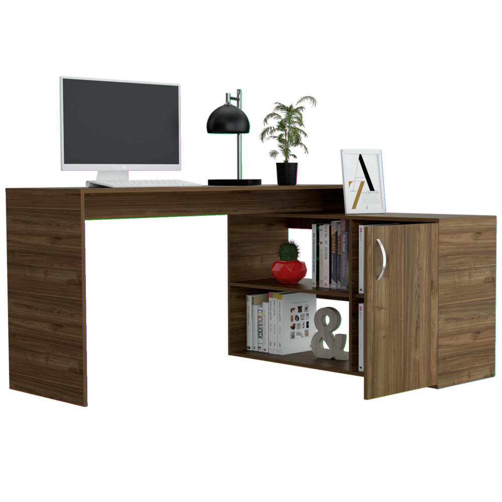 Escritorio en L Axis Gales 151.5x76.5cm sin Cajones y con Organizador de Libros - Escritorios y Archivadores | Bylmo