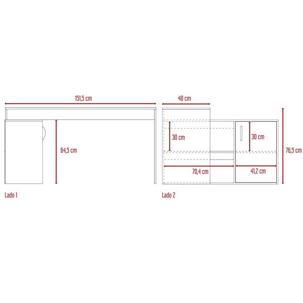 Escritorio en L Axis Olivo 151 cm con Puerta y Entrepaños - Escritorios y Archivadores | Bylmo