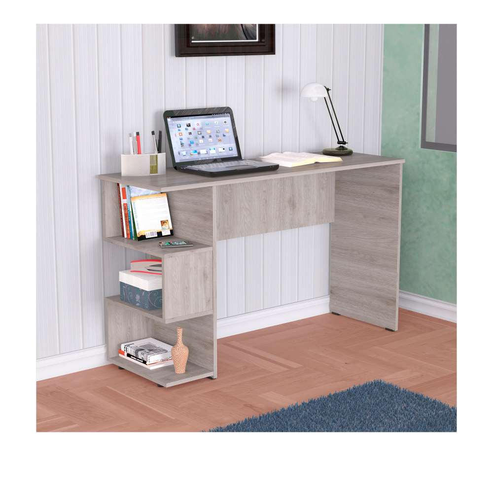 Escritorio Baptistine Ceniza 120.9x73cm sin Cajones y con Organizador de Libros - Escritorios y Archivadores | Bylmo