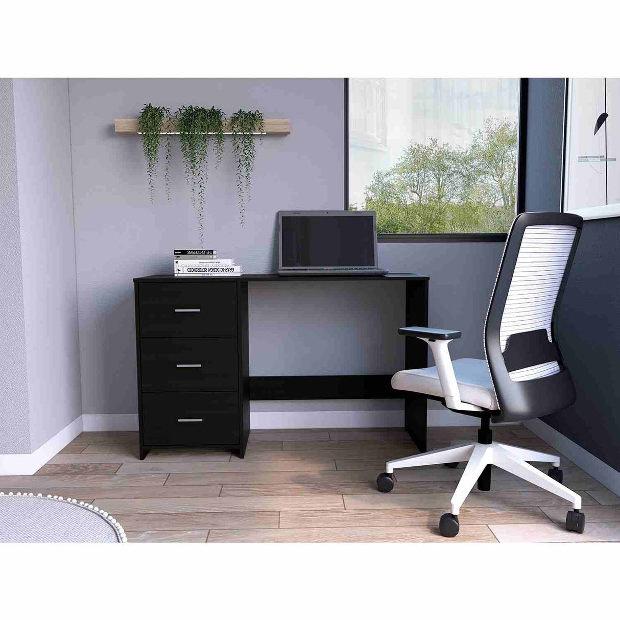 Escritorio Blick Wengue 121 cm con Tres Cajones - Escritorios | Bylmo