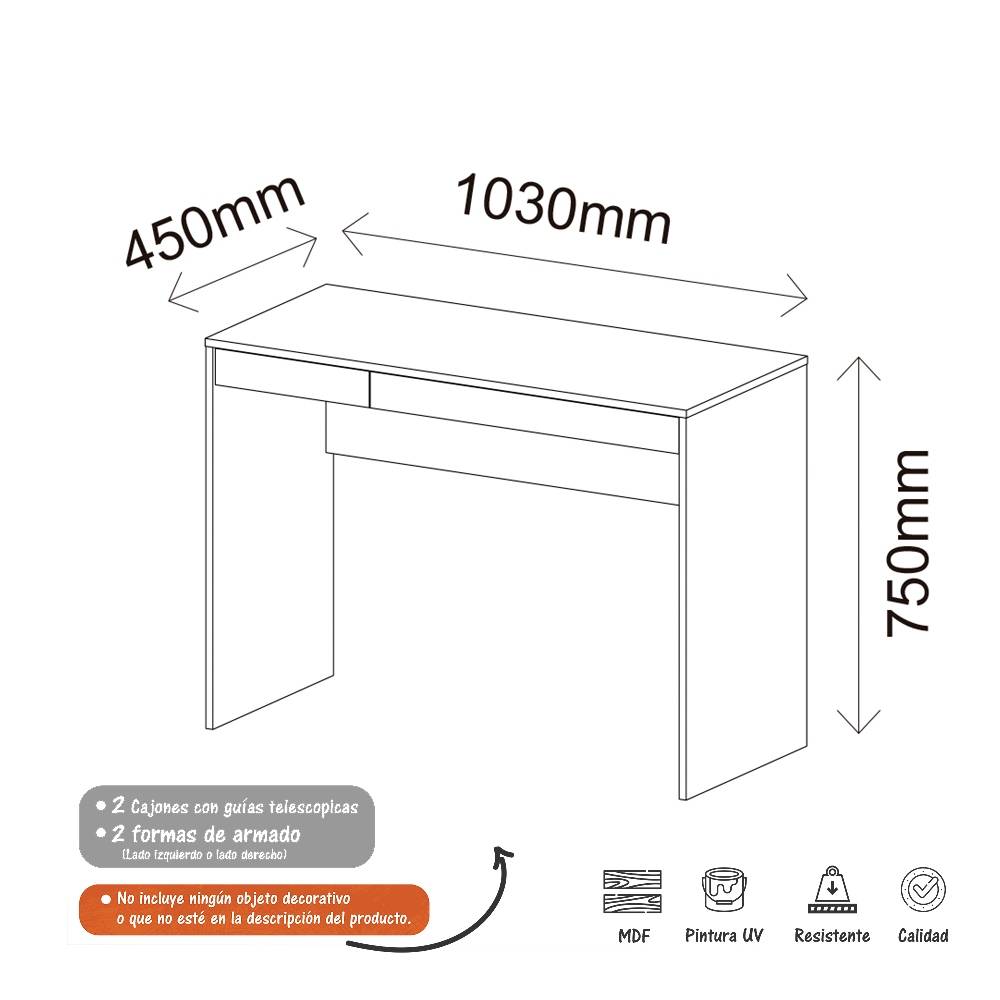 Escritorio Collage Cafe 103 cm con Cajones - Escritorios y Archivadores | Bylmo