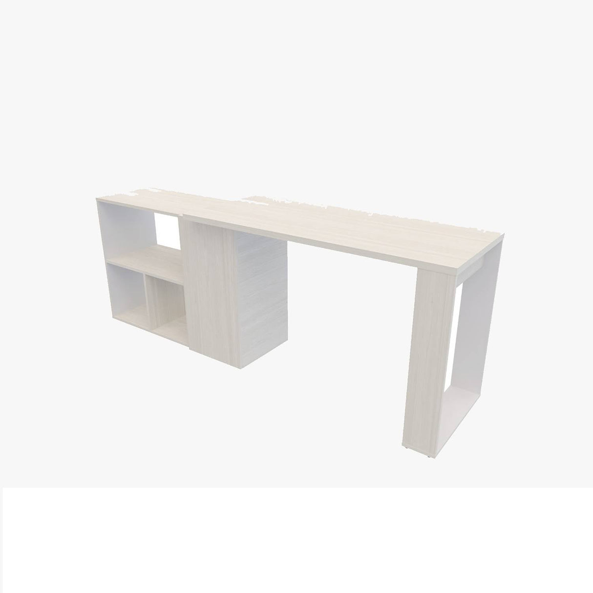Escritorio Transformable 360G Niebla 126.4x72.5cm sin Cajones y con Organizador de Libros - Escritorios | Bylmo