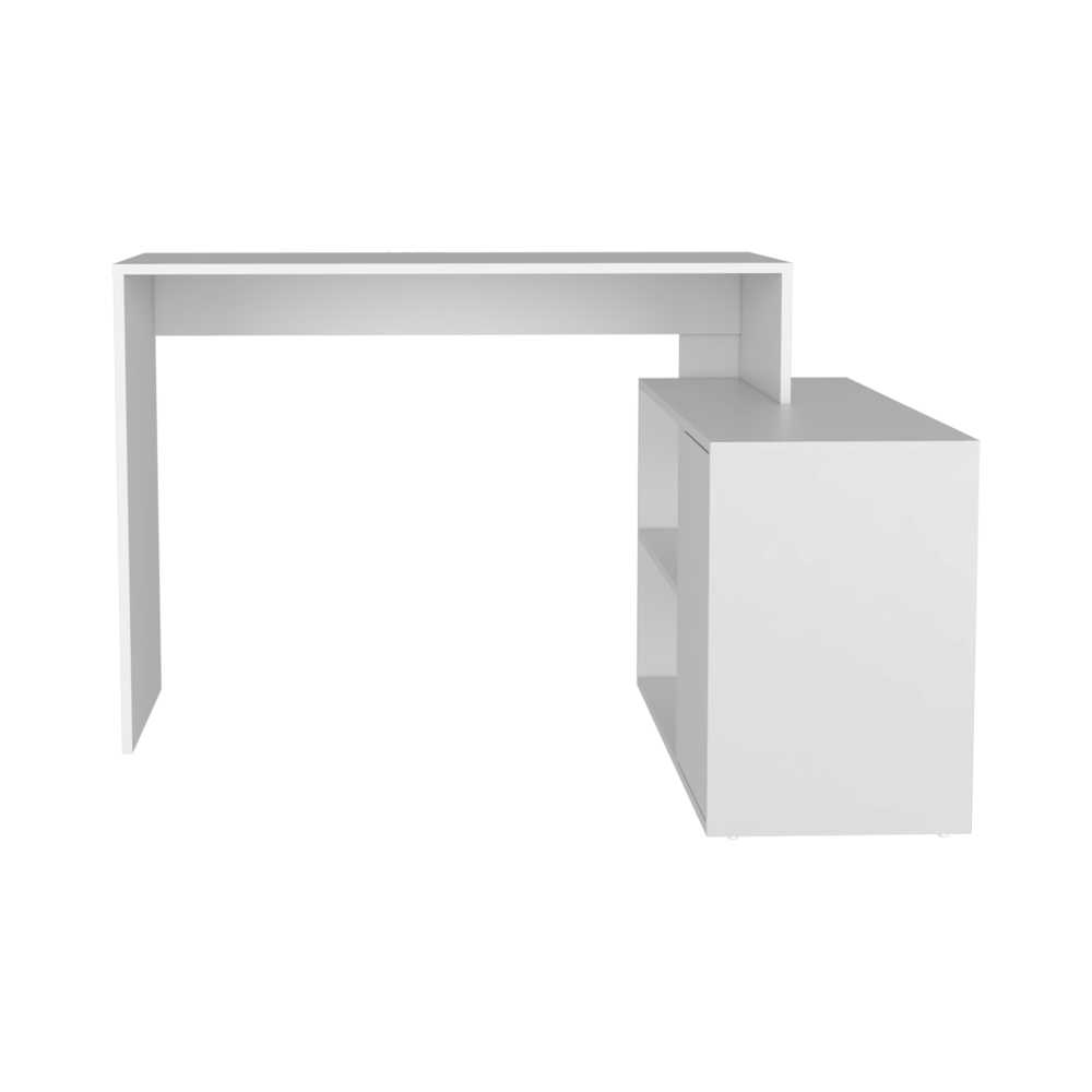 Escritorio en L Rennes Blanco 116.65x73.6cm sin Cajones y con Organizador de Libros - Escritorios y Archivadores | Bylmo