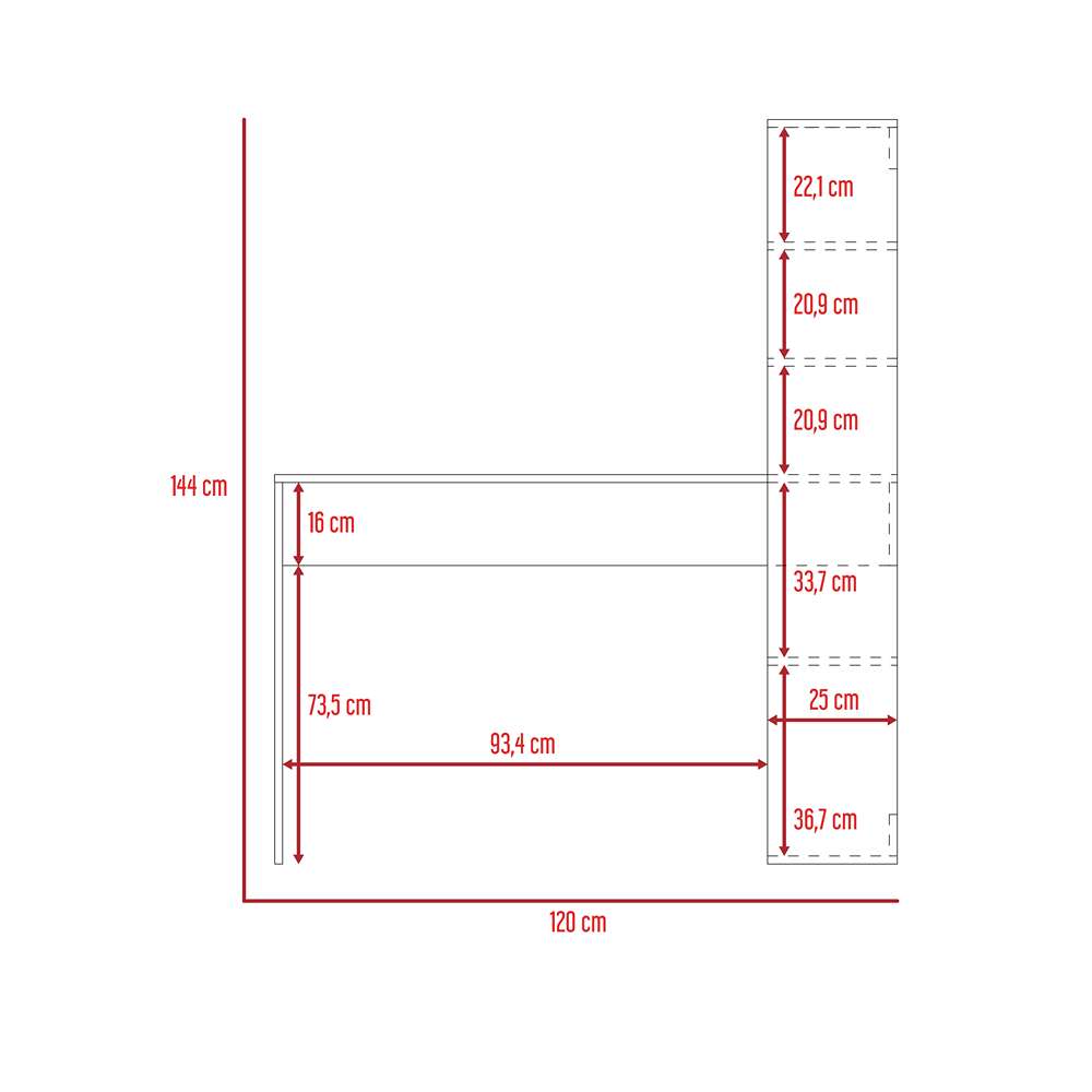 Escritorio Pepper Duna 120 cm con Biblioteca - Escritorios y Archivadores | Bylmo