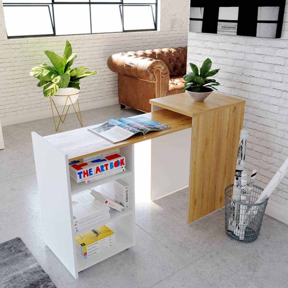 Escritorio Expansible M01563 Duna 40x77cm sin Cajones y con Organizador de Libros - Escritorios y Archivadores | Bylmo