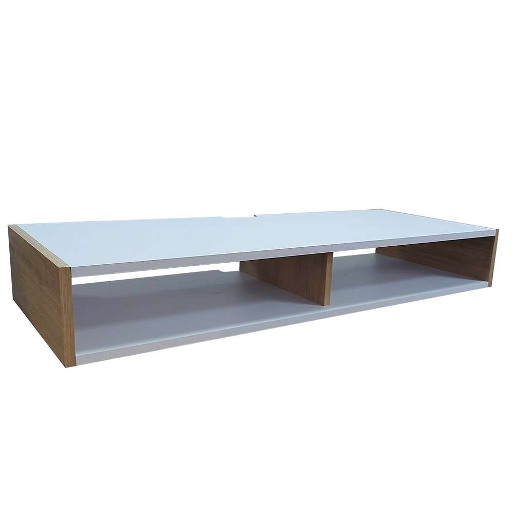 Escritorio Flotante Home Office Pino y Blanco 100x15cm sin Cajones - Escritorios y Archivadores | Bylmo