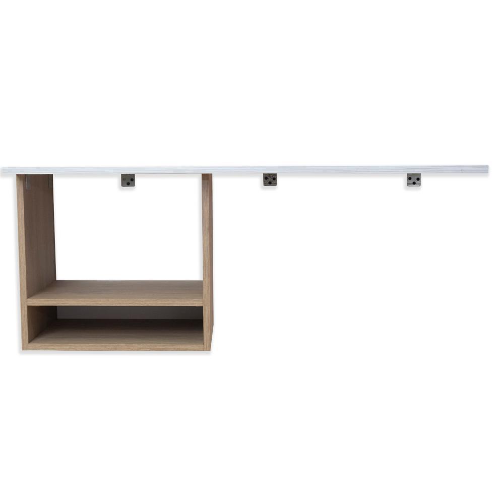 Escritorio Flotante Work Blanco y Cafe Oscuro 100x40cm sin Cajones - Escritorios y Archivadores | Bylmo