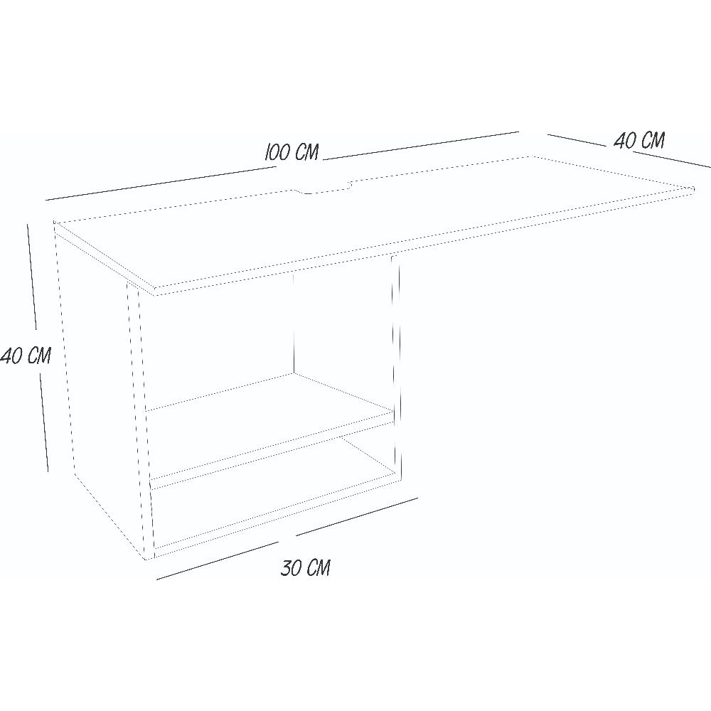 Escritorio Flotante Work Blanco y Cafe Oscuro 100x40cm sin Cajones - Escritorios y Archivadores | Bylmo