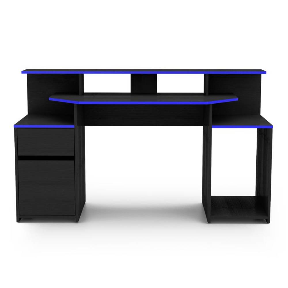 Escritorio Gamer Max Wengue 150 cm con Cajón, Puerta y Entrepaños - Escritorios y Archivadores | Bylmo