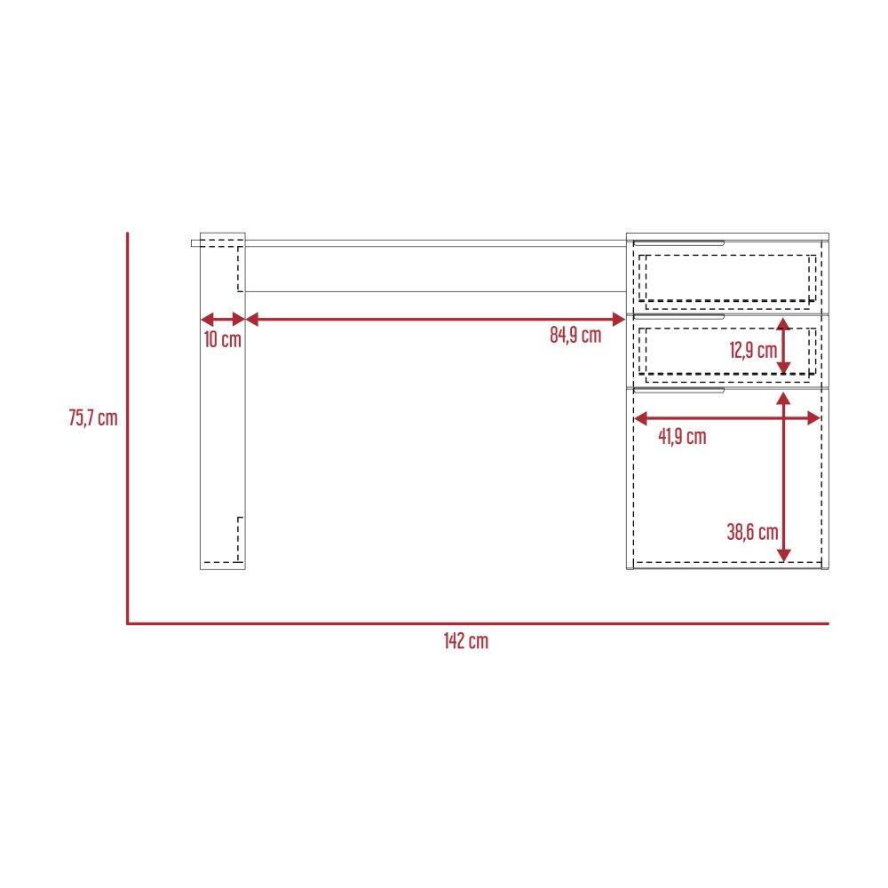 Escritorio Hannover Duna 142 cm con Puerta y Cajones - Escritorios y Archivadores | Bylmo