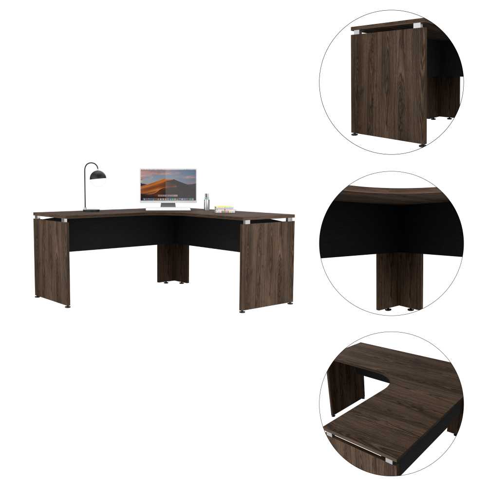 Escritorio en L Home Office Coñac 160x160cm sin Cajones - Escritorios y Archivadores | Bylmo
