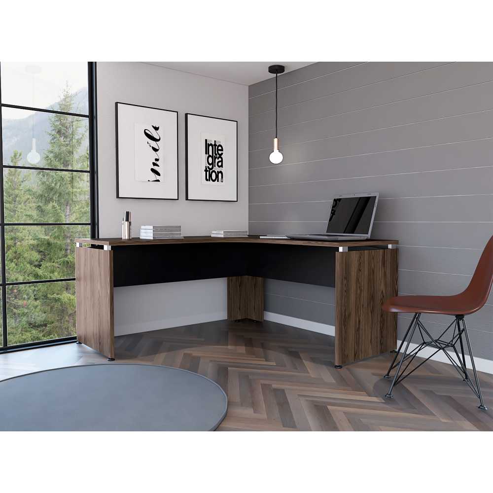Escritorio en L Home Office Coñac 160x160cm sin Cajones - Escritorios y Archivadores | Bylmo