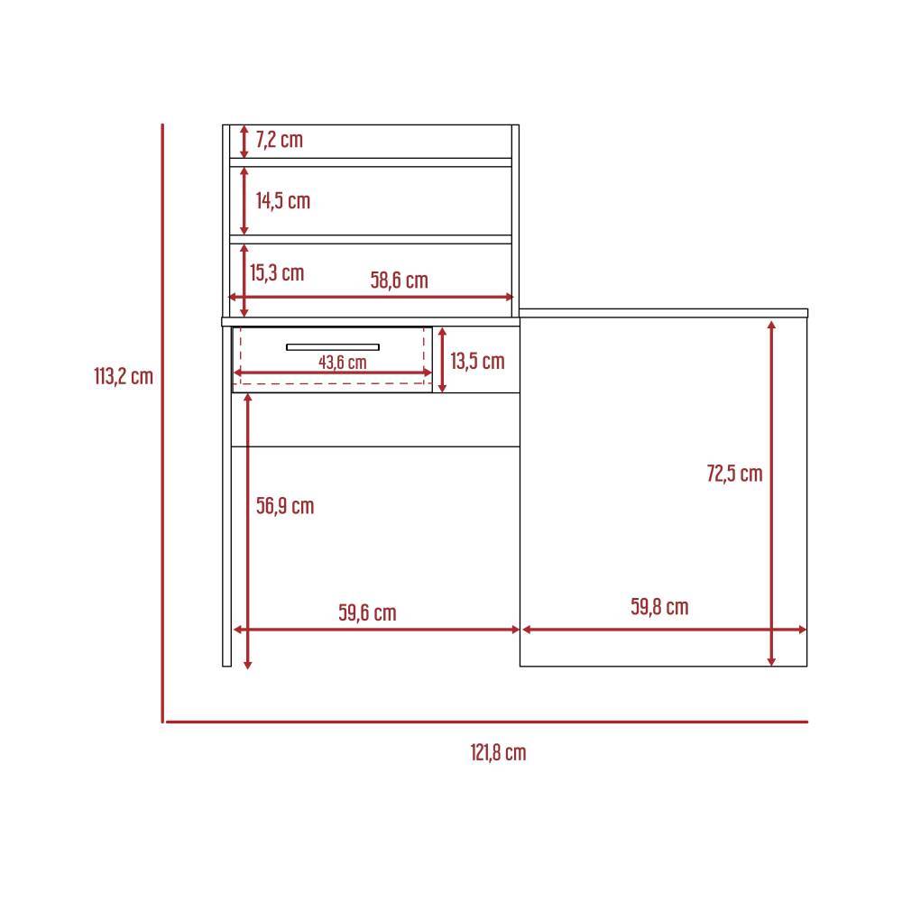Escritorio en L Bilbao Miel y Wengue 158x113.1cm Con Un Cajón - Escritorios y Archivadores | Bylmo