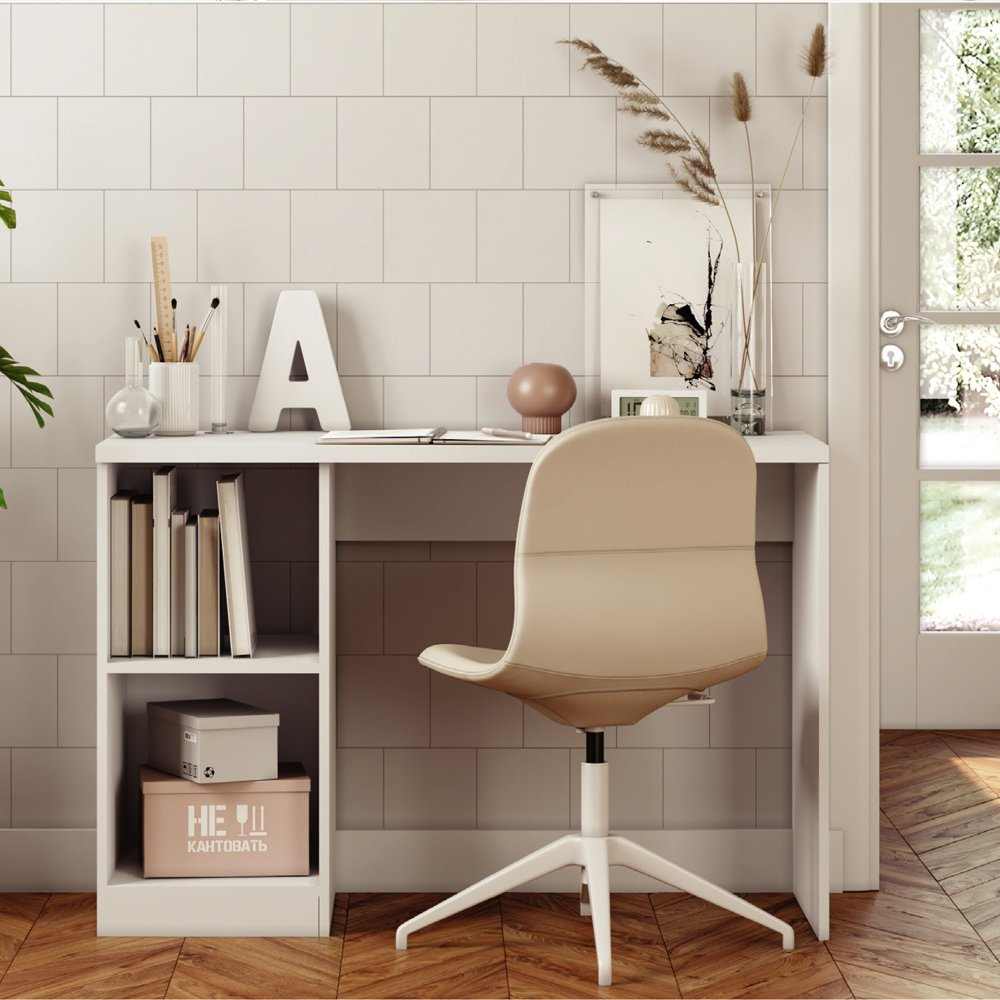 Escritorio Light Blanco 110 cm con Biblioteca - Escritorios y Archivadores | Bylmo