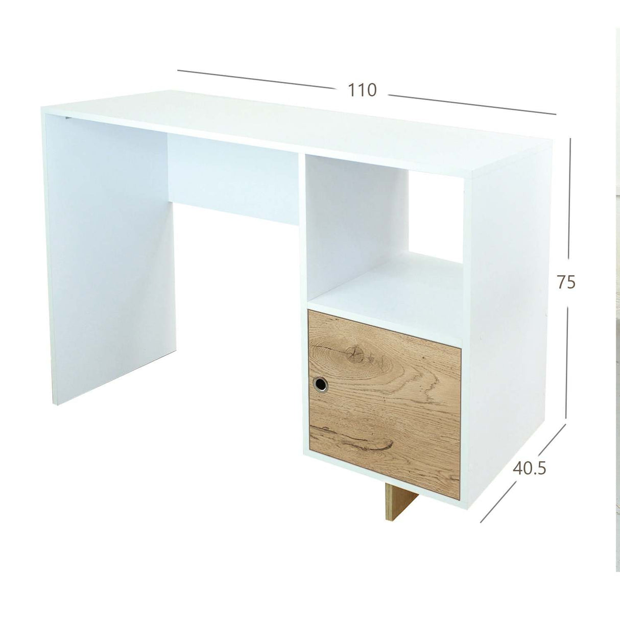 Escritorio Linea Flow Blanco 110 cm con un Cajón - Escritorios | Bylmo