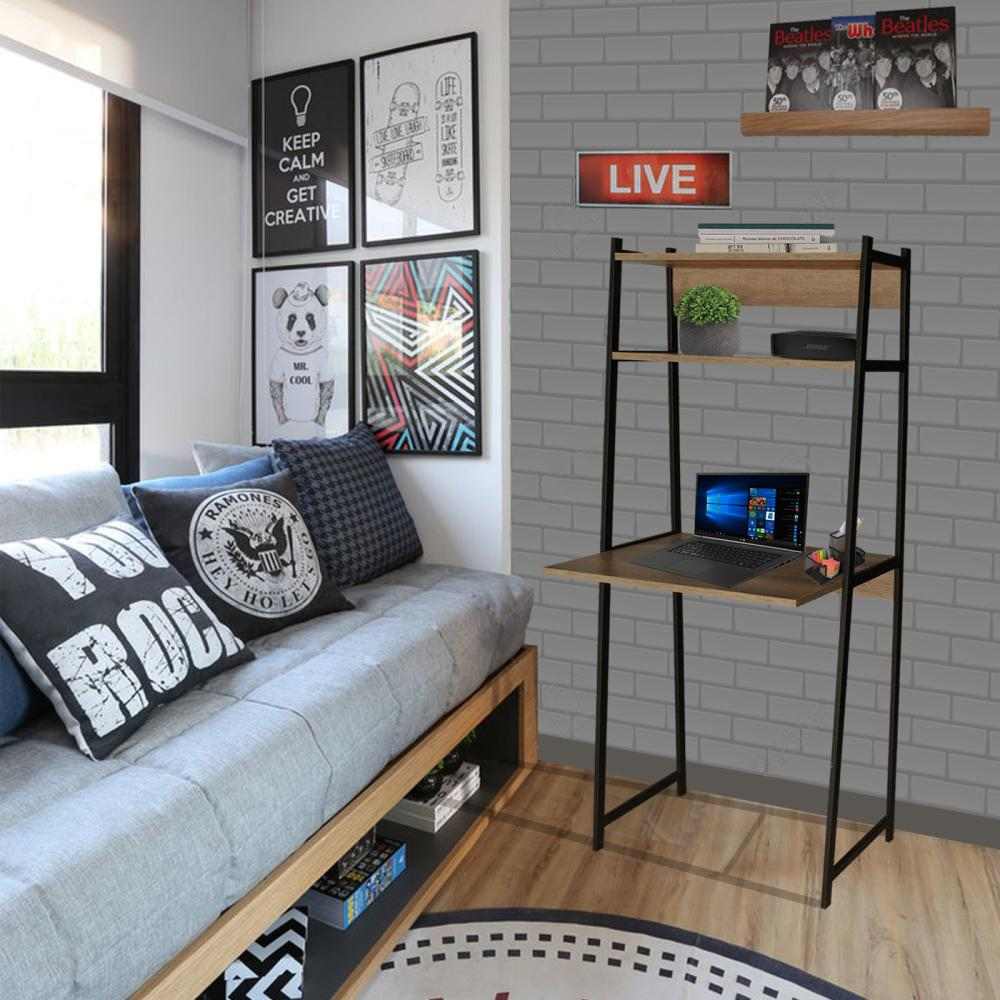 Escritorio Look Juvenik Amaretto 59 cm con Biblioteca - Escritorios y Archivadores | Bylmo