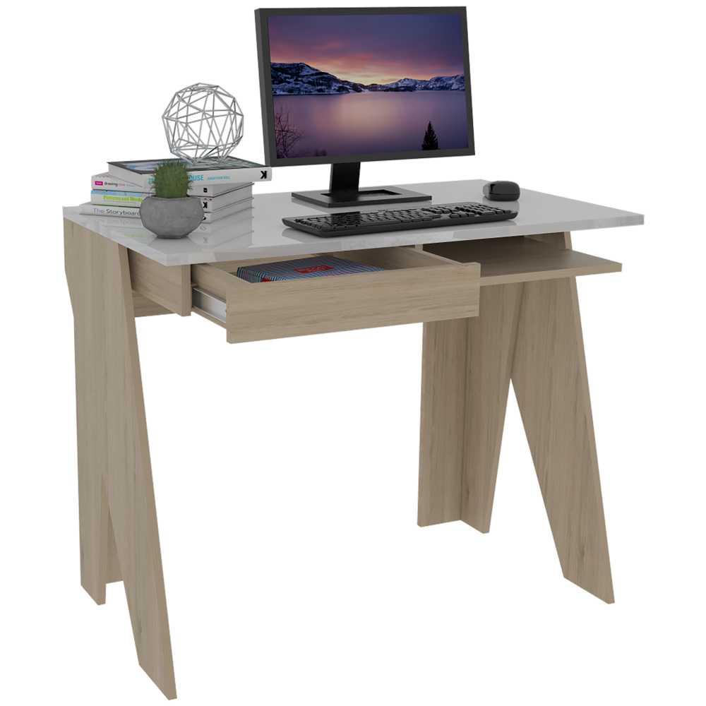 Escritorio Manet Rovere 91 cm con Cajón y Entrepaño - Escritorios y Archivadores | Bylmo